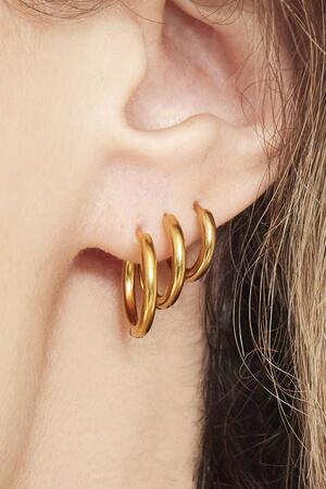 Earrings Set Little Hoops Gold Stainless Steel h5 Picture2